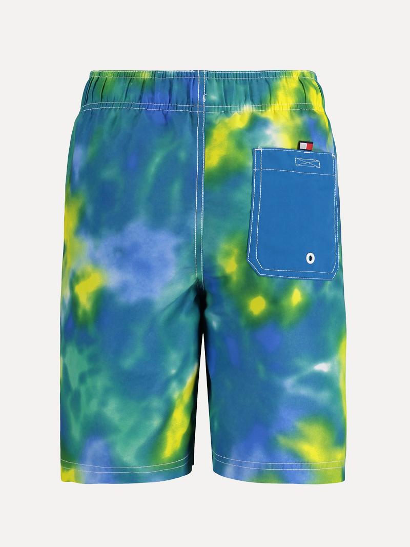 Fiú Tommy Hilfiger Big Tie-Dye Trunk Úszóruhák Kék | HU 2230TCE